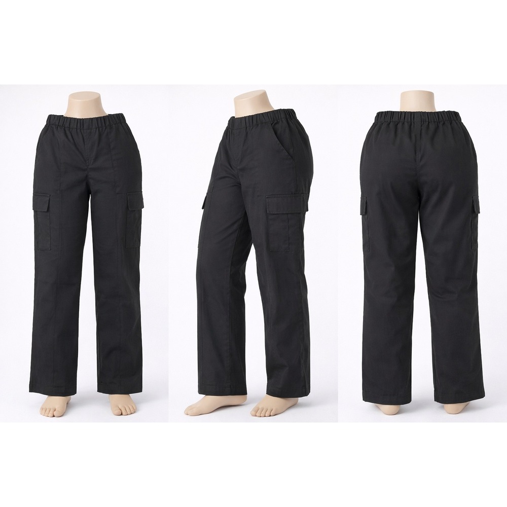 Art Class Girls Cargo Pants XL 14 Black Elastic Waist School‎ Casual NWT